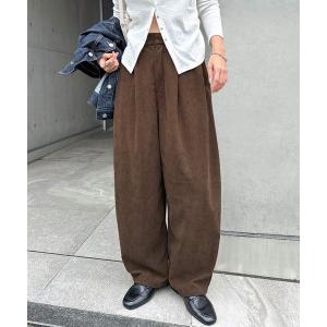 ワイドパンツ パンツ コーデュロイ コーデュロイコクーンワイドパンツ レディースの写真